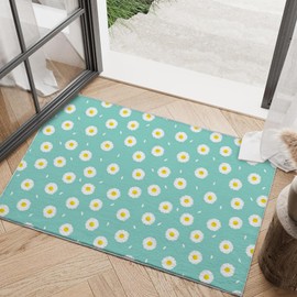 citari Daisy Floral Area Rug 2x3 ft for Bedroom Entryway Rugs Non-Slip Bath Rugs Funny Bathmats Washable Carpet Indoor Floor Mats for Living Room Kitchen Kid's Room Modern Small Rug for Door Mat