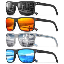 Square Polarized Sunglasses for Men Vintage Style Driving Travel Sun Glasses Lightweight Frame UV Protection Goggles