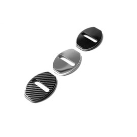 Shop4EV Compatible with Volkswagen VW ID.3 Metal Door Lock Cover Protective Cover Protective Cap Trim Pack of 4 Door Lock Cover Cap Door Black