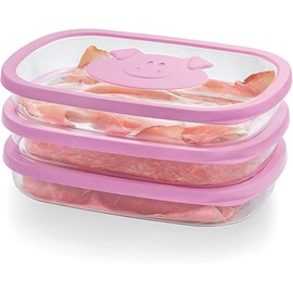 Snips Cold Meat Saver Food Container 1.50 LT Hermetic Seal Made in Italy BPA Free, Plastic, Rose
