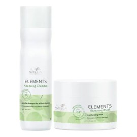 Kit Tratamiento para Cabello Wella Elements Renewing Shampoo Y Mascarilla Hidratación Natural Sin Sulfatos 250 Ml