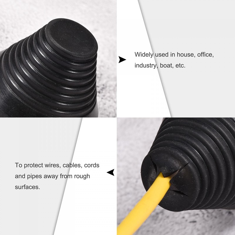sourcing map Rubber Grommet Wire Protection Thick Plates Conical Holder