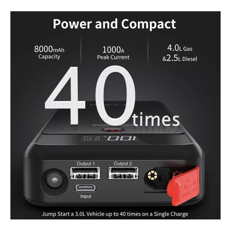 Utrai Portable Car Battery Mini Jump Starter Dual USB Output