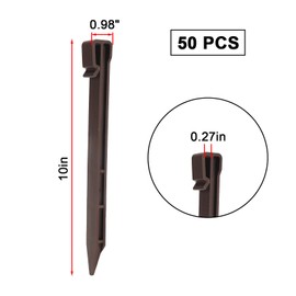 SanSanYa 50PCS Garden Landscape Edging Spikes 10IN Plastic Garden Stakes Anchors Garden Ground Stake Landscape Anchoring Spikes for Edging Terrace Board Lawn (Brown)