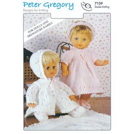 Baby DK Double Knitting Pattern for Premature Babies & Doll's Outfits Jacket Leggings Dress (7139)