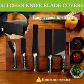 BLIRITEL 2 PCS Knife Sheath, Universal Kitchen Knife Covers, Non-BPA Chef Knife Edge Guard, ABS Knife Case Abrasion Resistant Felt Lined Knife Protector Sleeves