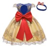 WOCINL Little Girls Christening Embroidered Backless Bowknot Dress Wedding Birthday