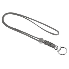 PATIKIL Paracord Lanyard with Clasp 19 Inch, Necklace Keychain Cord Metal Hook Strap for Keys Whistle ID Card Badge Holder, Gray
