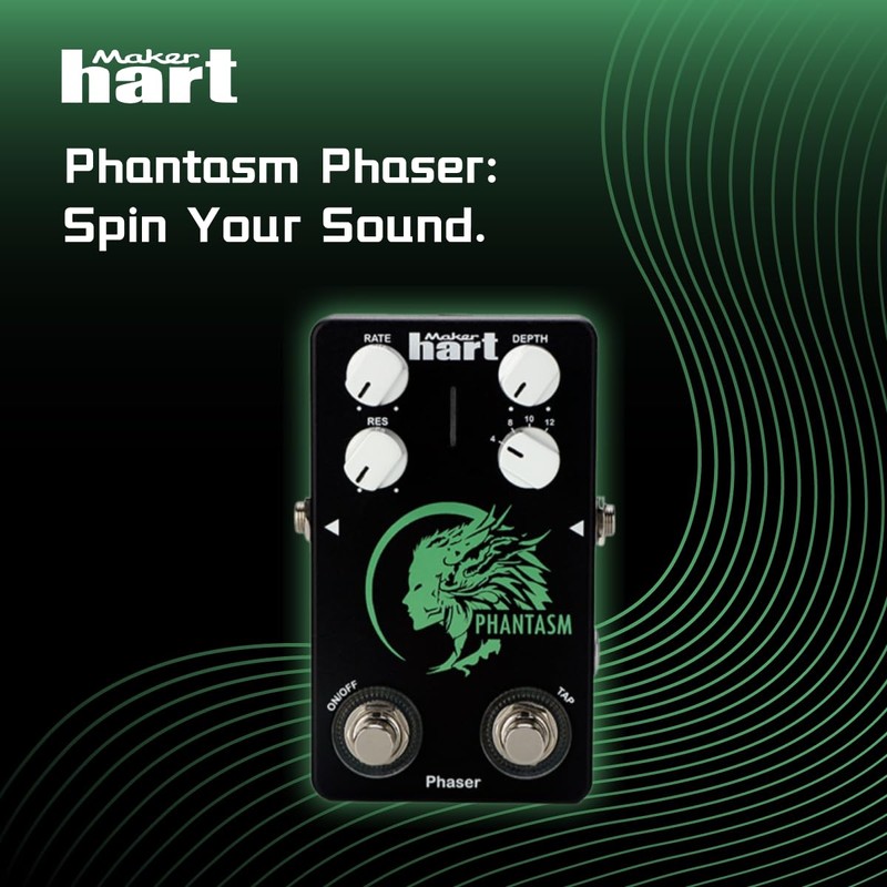 Maker hart PHANTASM/PHASER Phaser Pedal with TAP TEMPO – Dynamic