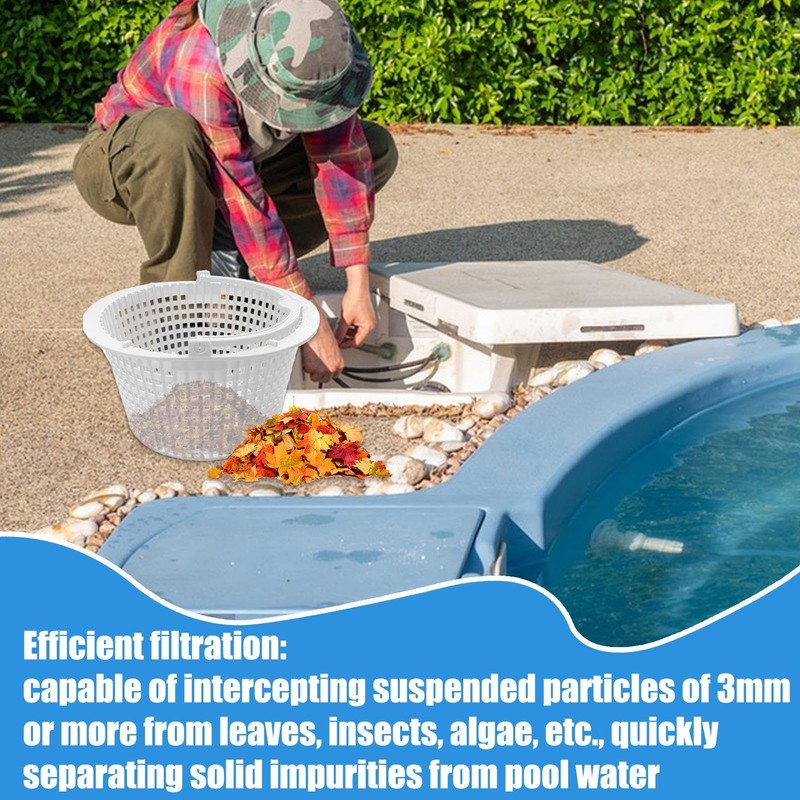 Pool Skimmer Basket - Anti-Clogging Filter | Handle Equipped Pool