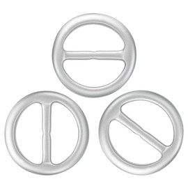 PATIKIL 1.4inch Resin Scarf Ring Clip, 8Pcs Circle Round Scarf Ring Buckles for Woman Silk Scarf, Loose T-shirt, Decoration, Silver