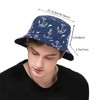 Nautical Anchor Bucket Hats Fashion Sun Cap Packable Blue Fisherman
