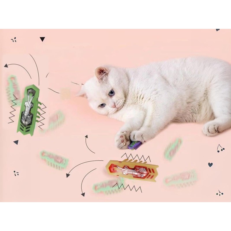 SHXMWINSY Cat Interactive Teaser Toys 2PCS Electric Moving Beetle Mini