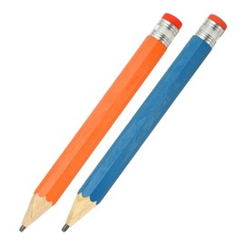 PATIKIL 2 Pcs Wooden Giant Pencil, 13.4 Inch Big Pencil Props Large Funny Novelty Pencils with Cap for Home Decor Office Christmas Party, Blue/Orange