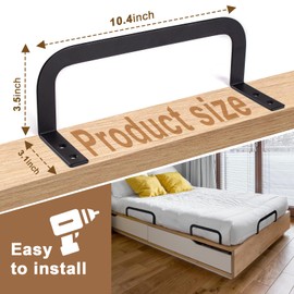 SEMPOMA Mattress Retainer Bar, Mattress Slide Stopper to Keep Mattress from Sliding, Metal Non Slip Mattress Gripper for Wooden Bed Frame (2 Pack)