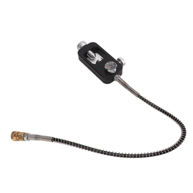 Diving Tank Refill Adapter with Gauge Hose Aluminium Alloy Durable