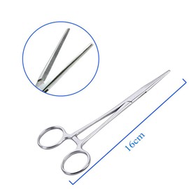Fishing Hemostat Locking Clamp Forceps Fishing Scissors Curved Tip Fish Hook Remover Animal Anatomy(16cm/6.3in)