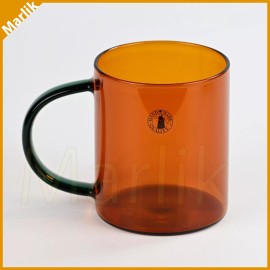 IKEA SKUGGSTUBB Glass Mug Handmade Quality, Brown/Green 14 oz, NEW