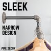 PIPE DECOR Black Steel Wall-Mounted Tee-Style Clothing Rack Kit, DIY