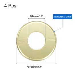 uxcell 4pcs Wall Split Flange 105mm / 4.1" OD Escutcheon Plate ABS Round Self-Adhesive Plumbing Cover Plates for 44mm / 1.7" Dia Water Pipe Faucet Decoration Accessories, Gold