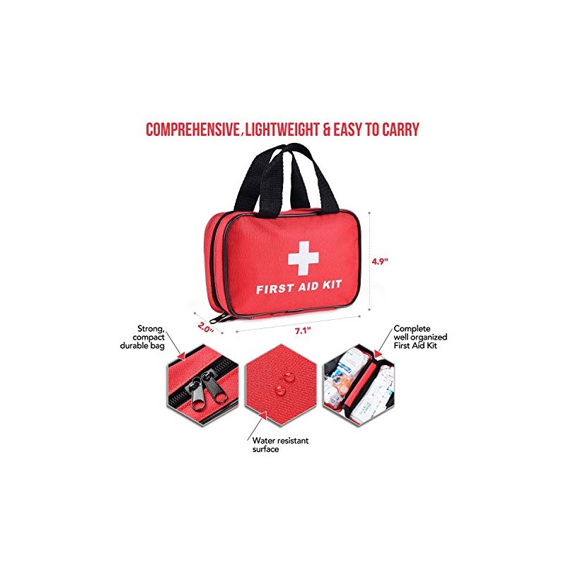 SlimK 112 piezas de primeros auxilios para coche, kit de