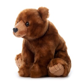 The Petting Zoo Bear Stuffed Animal, Gifts for Kids, Wild Onez Zoo Animals, Brown Bear Plush Toy 12 inches