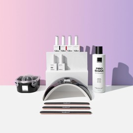 Nailboo Gel Nail Polish Kit with UV Lamp - 4 Forever Glaze Gel Polishes, Acetone Remover, Soak Bowl, Base Coat, 3 Nail Files, No Wipe Top Coat, Glossy, Chip Free Nails at Home