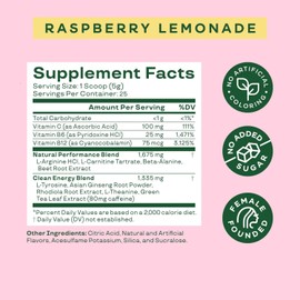 ⚡ Bloom Nutrition Pre-Entreno Natural | Alta Energía con Beta Alanina, L-Tirosina y Ginseng | Sabor Limonada Frambuesa | Sin Azúcar | Apto Keto | Enfocado para Mujeres y Hombres | 100% Energía Limpia