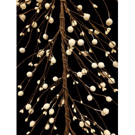 AR47 Big Primitive Pip and Holly Berry Garland in Cream / Ivory Color