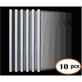 AKAHA - Carpeta de plástico transparente con barra deslizante (10 mm), 40 hojas de capacidad, organizador de archivos A4, 10 unidades