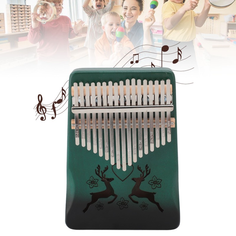 Finger Thumb Piano 17 Keys Exquisite Engraved Pattern Wood Kalimba