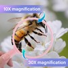 Lakei Magnifying Glass,10X 30X Handheld Reading Magnifying Glass， 75mm Shatter
