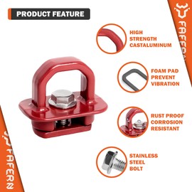 Fafern Tie Down Anchors Truck Bed Side Wall Anchor fit for 2007-2023 Chevy Silverado/GMC Sierra, 2015-2023 Chevy Colorado/GMC Canyon, Truck Bed Cargo Hooks, DZ97903, Aluminum, Red, 9pcs