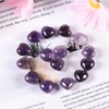 Amogeeli 10pcs Mini Healing Amethyst Crystal Heart Love Carved Pocket