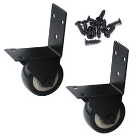 Semetall 2pcs Swivel Caster Wheels with L Shape Plate,2 Inch Silent Caster Wheels Replacement, Black