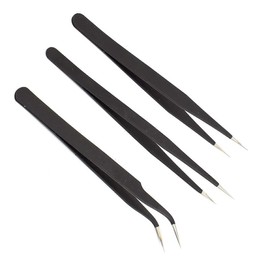 Eyebrow Tweezers Set, 3 Pieces Tweezers for Ingrown Hair, Precise Eyebrows and Splitter Removal Tweezers for Ingrown Hair, Facial Hair, Splitter, Blackheads and Tick Removal