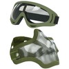 AOUTACC Airsoft Mesh Mask and Goggles Set, Half Face Steel