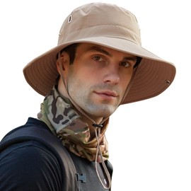 Rosoz Sun Hats for Men Women Wide Brim Boonie Hat UPF 50+ Bucket Hats Hiking Fishing Outdoor Summer Safari UV Protection Hat