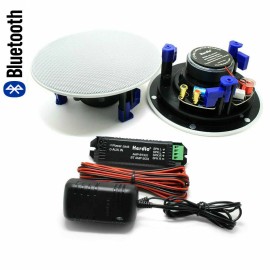 Herdio 4" 160 Watts In Wall/Ceiling Bluetooth Speakers For Bathroom Kitchen Pair