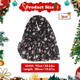 Embhlitfe Christmas Scarf Womens Scarves 90X180 cm Mixed Designs Cotton Scarf Sweat-Absorbent and Breathable Ladies Hair Designer Scarf Gifts Wraps Ladies Scarffor Women (B)