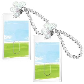 LIQWEI K Pop Photocard Holder, Acrylic Photo Card Holder, Crystal Butterfly Photo Card Holder for Credit Letter, Bank Card, Student ID, Pack of 2