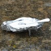 Fine Pewter Salt Bowl with Simple Spoon, Handcast from an