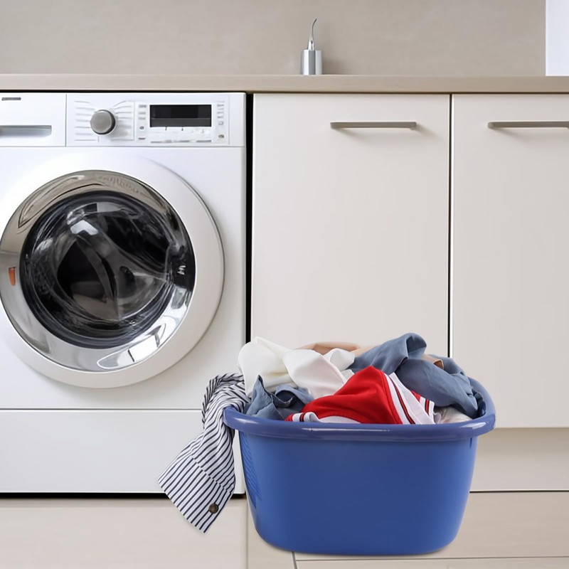 Ramddy 2 Pack 18 Quart Deep Wash Basin, Blue Dish