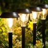 DOESLAG Solar Lights Outdoor Waterproof, 6 Pack Metal Glass Solar