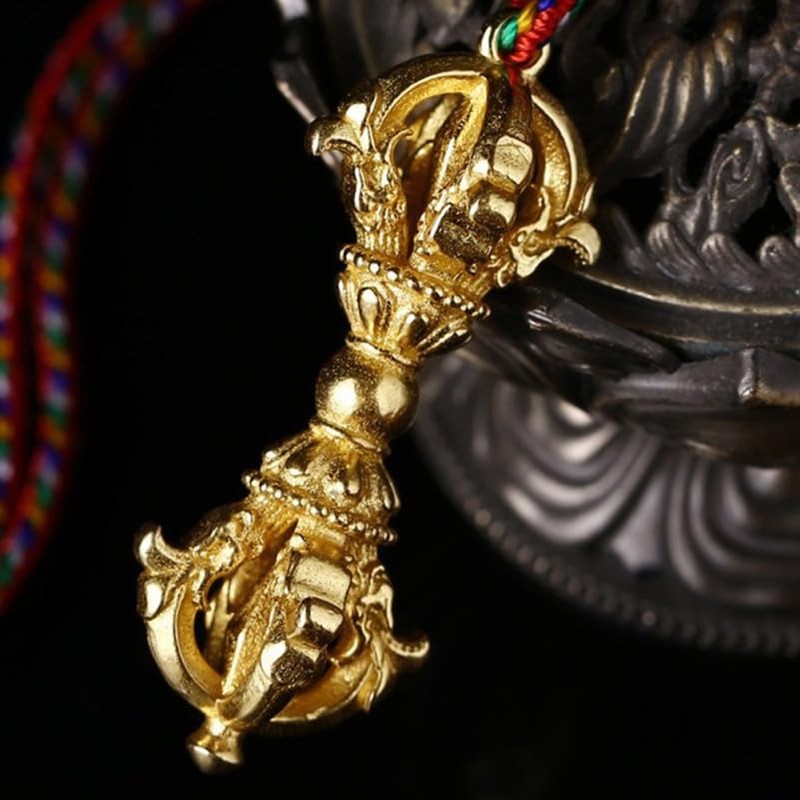HOOTNEE Antique Vajra Pendant Mini Tibetan Copper Vajra Ornament for