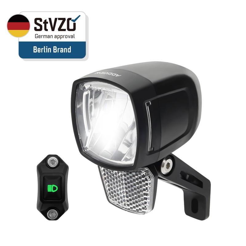 ADDVIEW E-Bike Front Light 170 Lux Hammer E170 Plus -