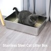 Nyutu Stainless Steel Litter Box - 17.5x13.6 Large Metal Cat