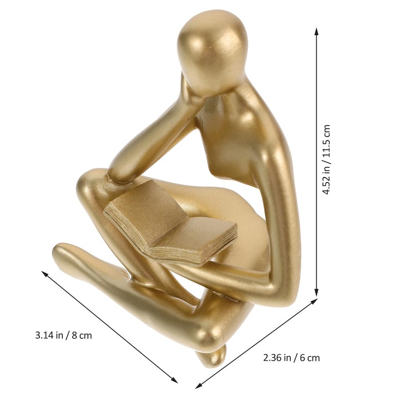 LIFKOME Abstract Thinker Sculpture, Meditation Yoga Statue Modern Home Decor