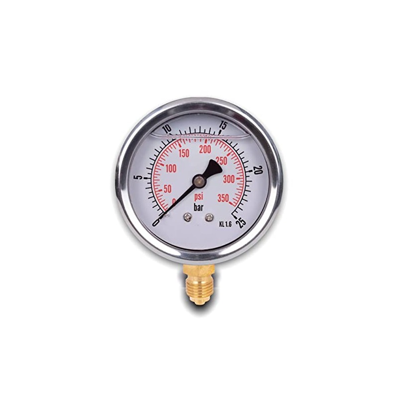 Glycerine Pressure Gauge with Radial Connection, IP65 Stainless Steel 63