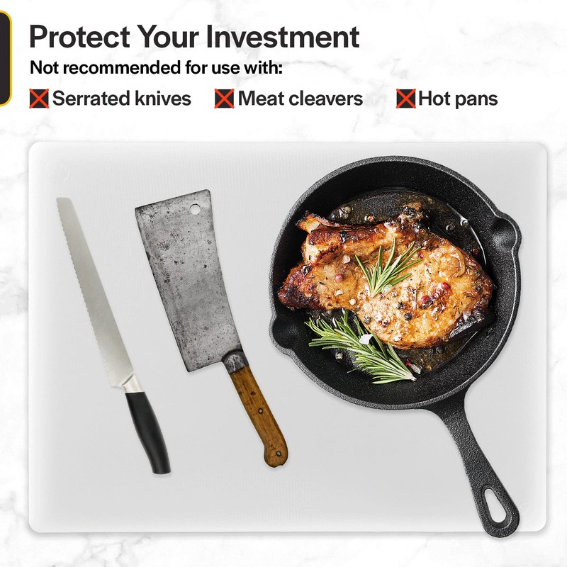 Thirteen Chefs Black Plastic Cutting Board - 18 x 12